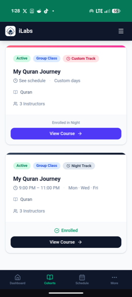 iLab on mobile, Courses